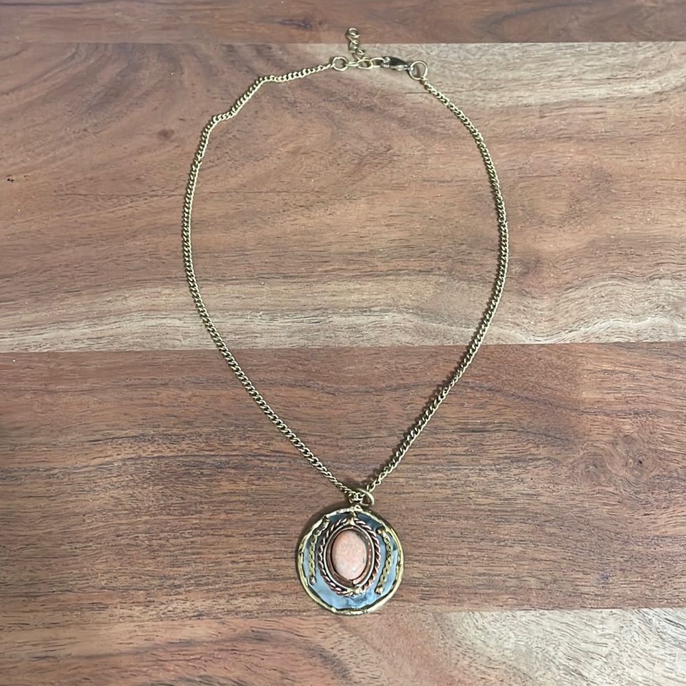 Mixed Metal Pendant Necklace